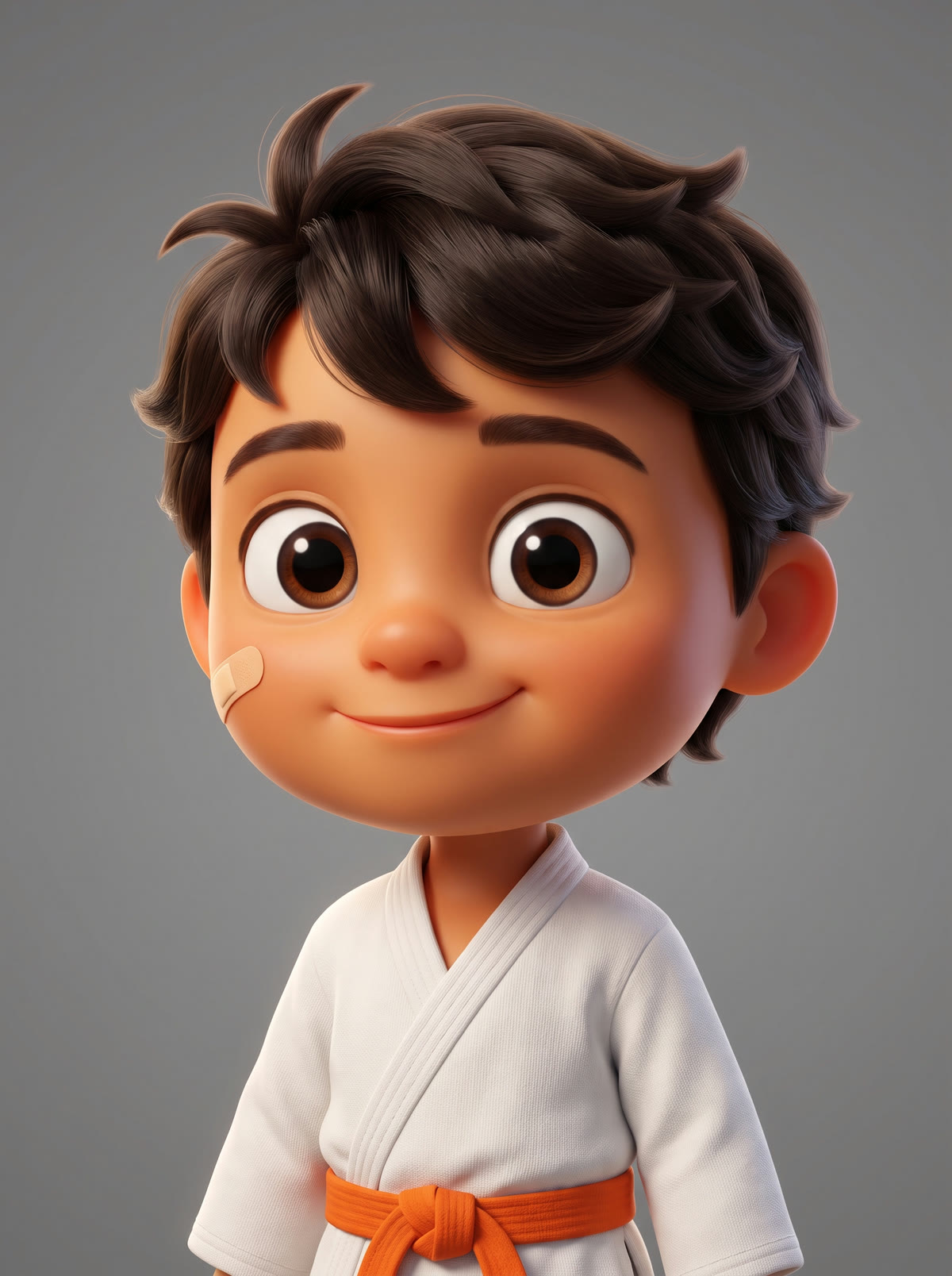 A chibi karate student in a white gi