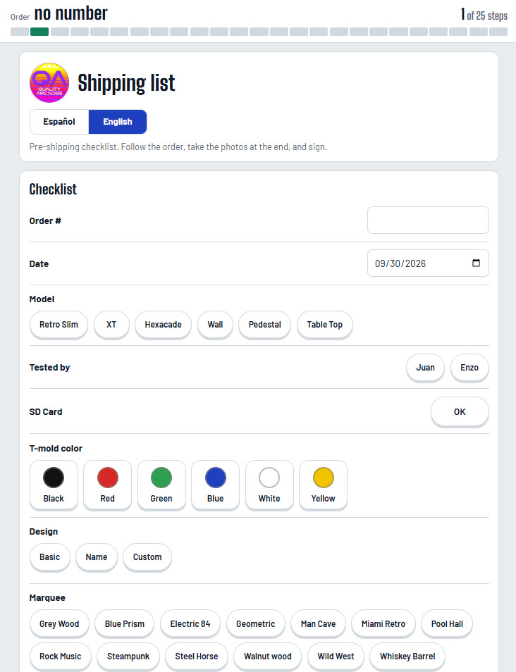 The shipping checklist app