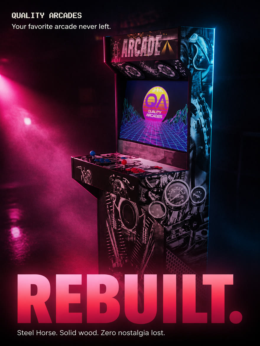 Poster of a rebuilt cabinet in pink light
