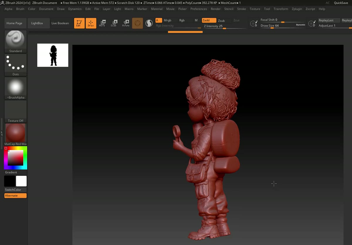 A chibi figure sculpted in ZBrush